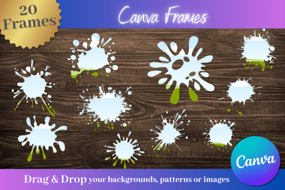 20 Paint Splatter Canva Frames for Dynamic Visuals