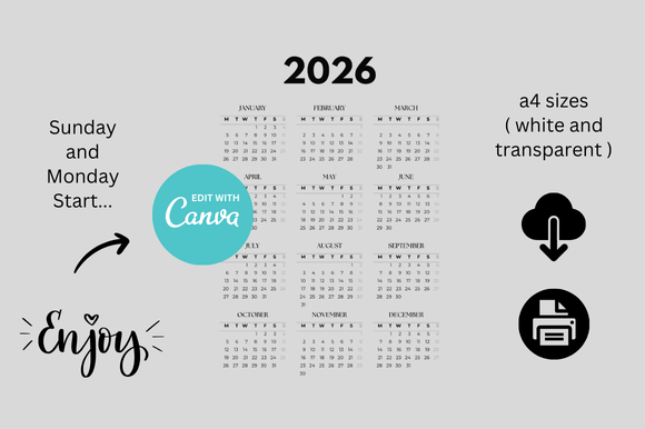 2026 Calendar Canva Editable: Plan Your Year in Style