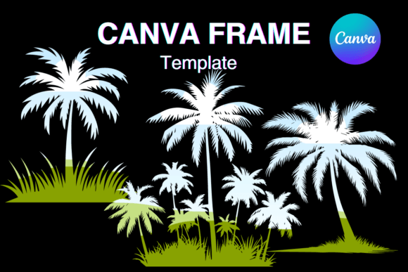 Coconut Palm Tree Canva Frame Template_3: Tropical Design Made Simple