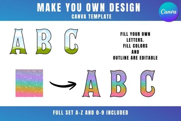 Designing with Canva Alphabet & Numbers Frame a-Z