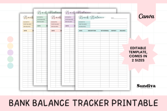 Editable Bank Balance Tracker Sheet 4: Your Financial Command Center