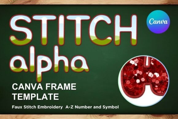 Faux Embroidery Canva Frame Letters_19: A Modern Design Asset