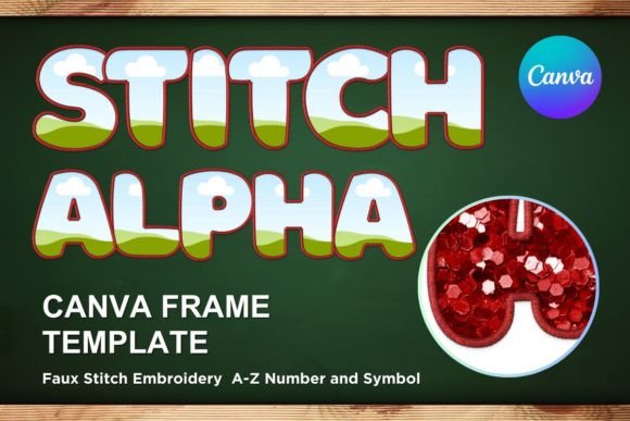 Faux Embroidery Canva Frame Letters_5: Your Creative Shortcut