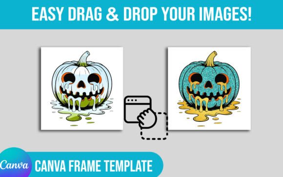 Halloween Spooky Pumpkin Canva Frame: Instant Spooky Vibes