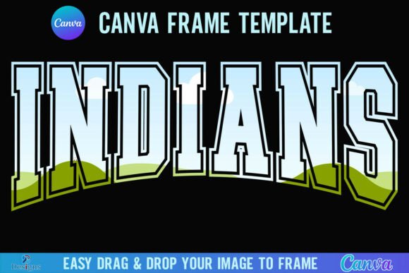 Indians Canva Frame Varsity Team Mascot: A Bold Visual Identity