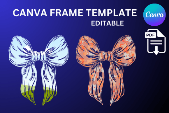 Ribbon Canva Frame: Coquette Bow Bun Style