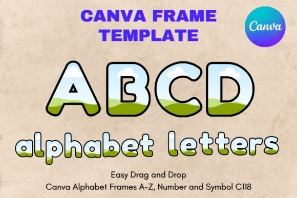 Unlock Creative Potential with Canva Letters Frame Alphabet Template118